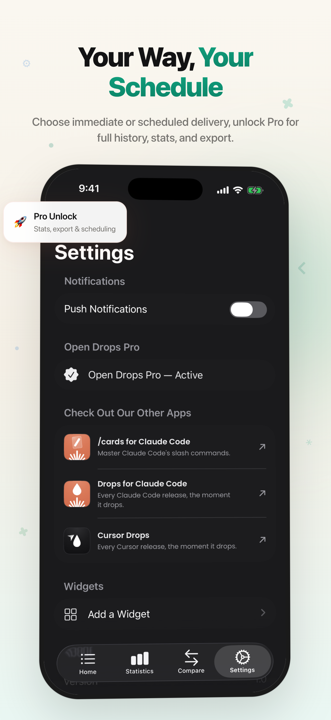 Open Drops — Settings